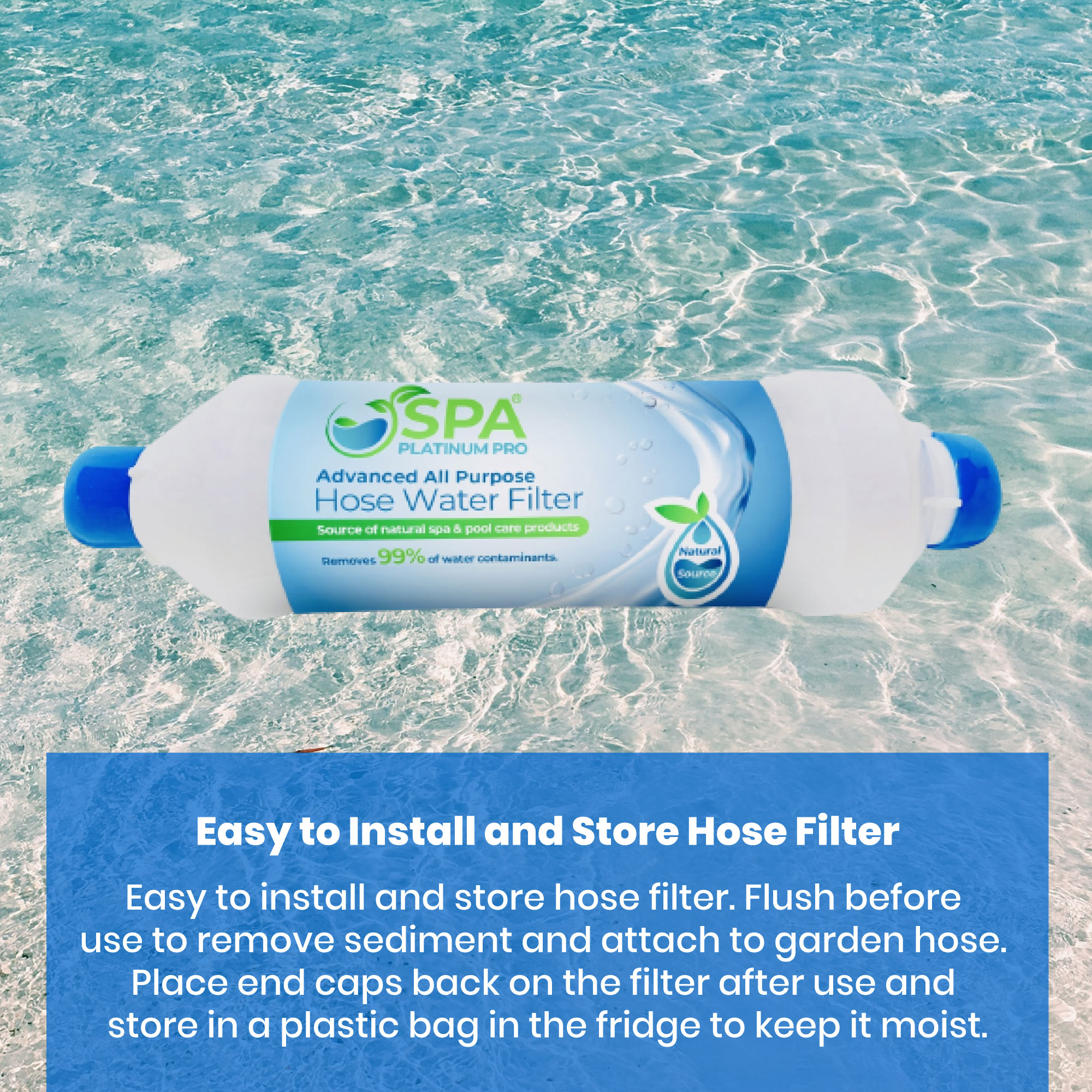 Hose Water Filter(Advanced All Purpose Hose Water Filter) - Spa Platinum  Pro. Hot tub, spa and pool products, all made with natural ingredients